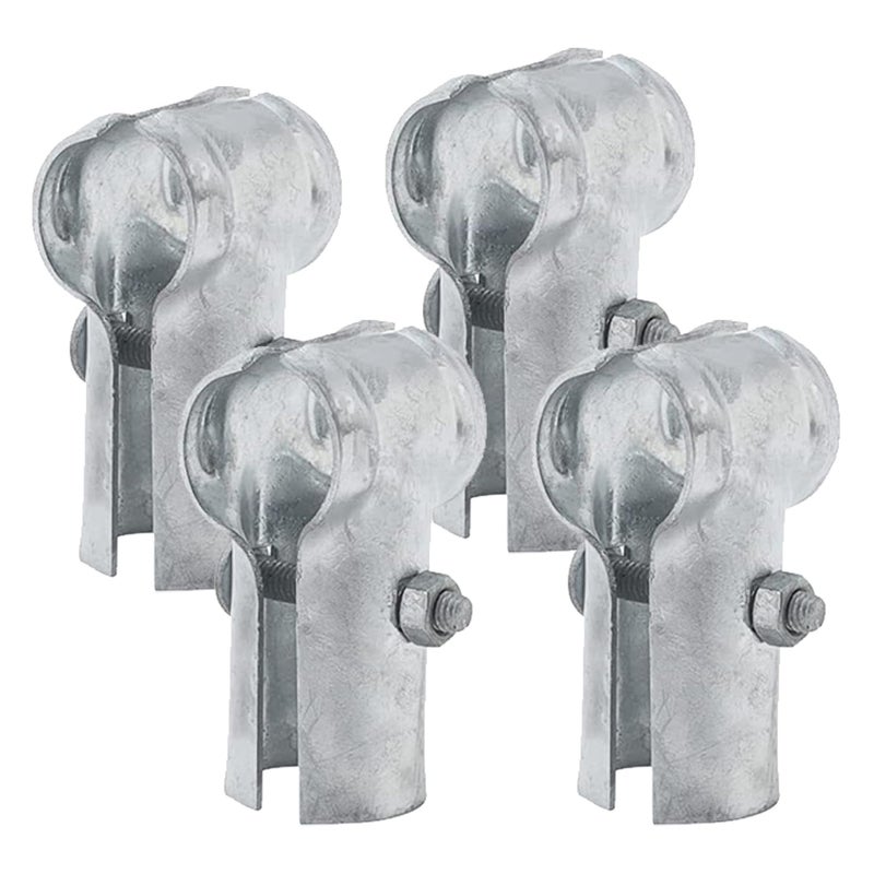 VIVIDA End Rail Clamps 1-3/8 Inch, Chain Link Fence Fittings, Panel T Connector for 1-3/8"" OD Pipe, Galvanized Steel, 4 PCS - Image 1